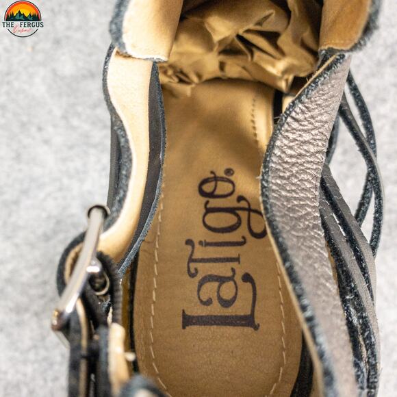 Latigo Jasmine Ankle Booties Black Adjustable Strap Block Heels Women's Size 7 M - Picture 9 of 11